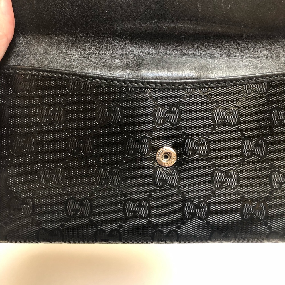 Gucci AUTHENTIC Black Leather Long Wallet EUC - Picture 13 of 16